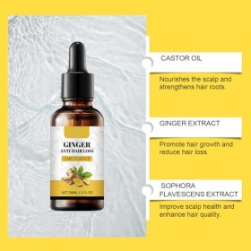 Soins des Cheveux et Huile, 2Pcs Huile Capillaire au Gingembre, Huile Capillaire pour une Pousse des Cheveux Très Rapide, Nou