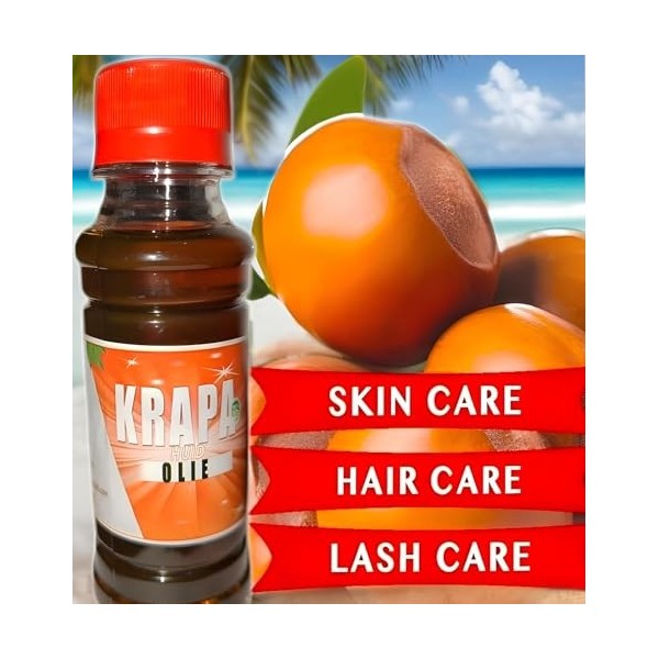 Huile de Krappa Andiroba avec huile de Coco et huile de Neem 100 ml - Pour le soin naturel de la peau et des cheveux - Huil