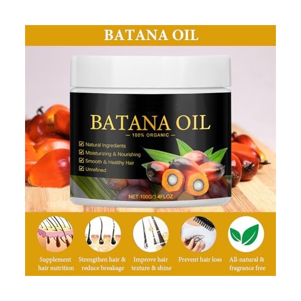 Lot de 2 huiles de batana, huile de batana naturelle biologique pour la croissance des cheveux, améliore la croissance des ch