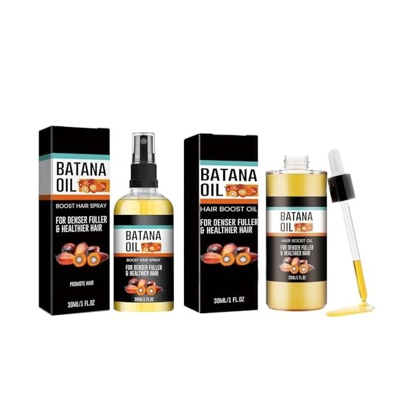 Huile de Batana 30ML + Spray de Croissance des Cheveux À La Biotine pour Cheveux 30ML, Favorise la Croissance des Cheveux, Pr