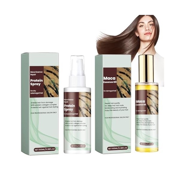 Grgowe 2Pc Collagen Hair Oil,Soins Capillaires Au Collagène,Collagen Hair Mask Hair Oil,Huile De Traitement Des Cheveux,Colla