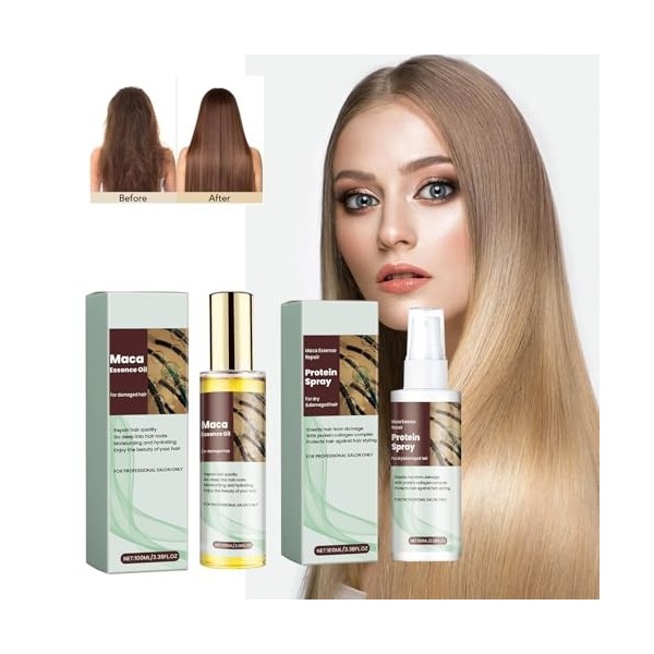 Grgowe 2Pc Collagen Hair Oil,Soins Capillaires Au Collagène,Collagen Hair Mask Hair Oil,Huile De Traitement Des Cheveux,Colla