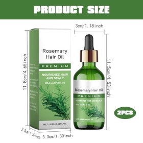 2 bouteilles dhuile capillaire de romarin, huile essentielle de romarin, extraite dingrédients naturels, nourrit le cuir ch