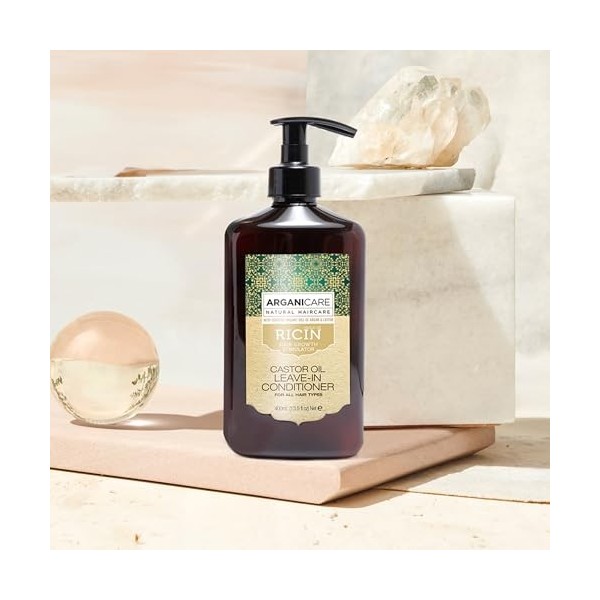 Arganicare | Gamme Ricin | SOIN ÉVOLUTION SANS RINÇAGE | Ricin | Favorise la Croissance & Stimule la pousse | Ultra-Nourissan