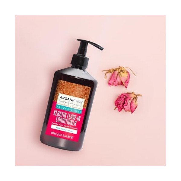Arganicare | Gamme Kératine | SOIN DÉFINITION SANS RINÇAGE | A la Kératine Bio | Adoucit et Redéfinit parfaitement vos boucle