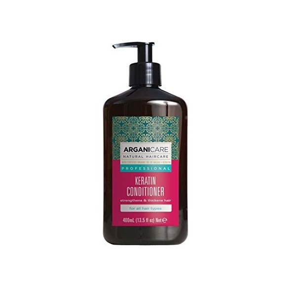 Arganicare | Gamme Kératine | SOIN RÉPARATEUR SANS RINÇAGE | A la Kératine Bio | Régénère la force et la Structure du cheveu 