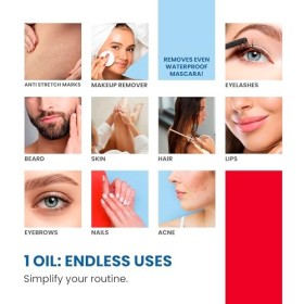 bleu & marine Bretania - Huile de Ricin Bio 10L | Stimule Croissance des Cheveux, Barbe, Cils, Sourcils | Soin Anti-rides Vis