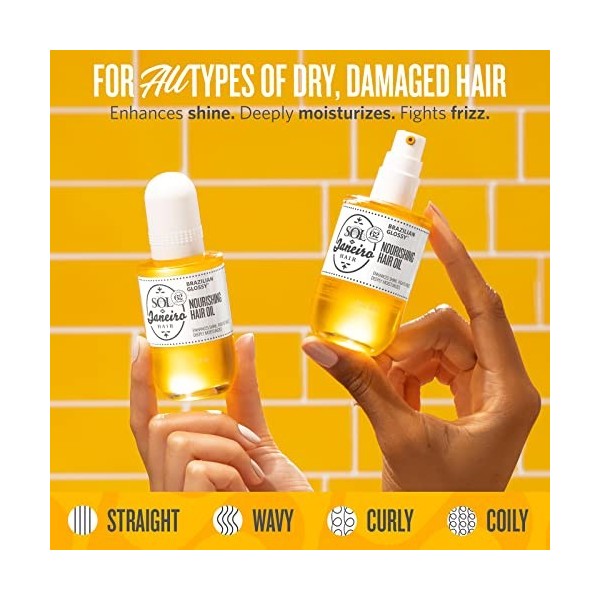 Brazilian Glossy Nourishing Hair Oil by Sol de Janeiro for Unisex - 2 oz Oil