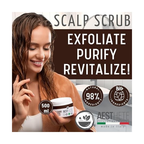 Gommage Cuir Chevelu Exfoliant Purifiant Rafraîchissant Avec Acide Glycolique 100ml Gommage Capillaire Cheveux Délicat Avec D