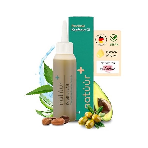 Natüür Huile apaisante pour cuir chevelu - 100 ml - Soin intensif pour cuir chevelu sec - Avec ingrédients naturels - Sans pa