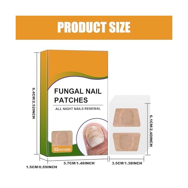 Lot de 2 patchs anti-mycoses des ongles, patchs réparateurs pour ongles dorteils et ongles dorteils - Convient pour la répa
