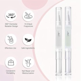 XURJUMI 3Pcs Huile Cuticules Ongles Stylo +2Poussoir Cuticules, Limes À Ongles En Pierre,Mix Taste Polissoir A Ongle De Trait