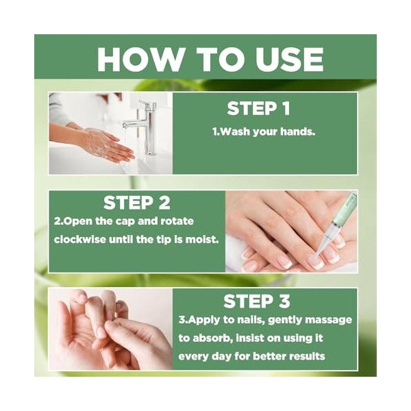 3 Pièces Nail Care,Stylo de soins à ongles,Nail Repair Pen,avec Huile Arbre à Thé,Vitamine E,Aloe Vera,pour Les Ongles Abîmés