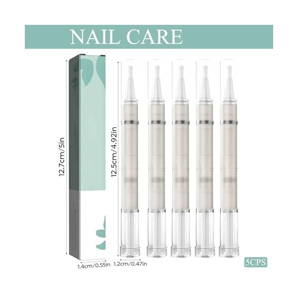 5 Pièces Nail Care, Stylo de soins à ongles, avec Aloe Vera, pour Les Ongles Abîmés
