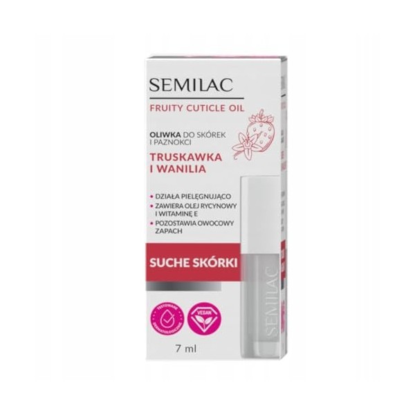Semilac Huile pour cuticules et ongles Strawberry Vanilla 7ml