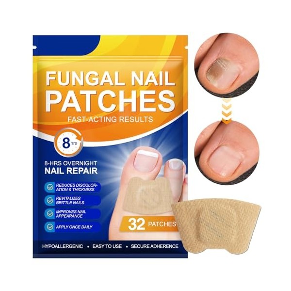 Lot de 32 pansements anti-mycoses pour ongles - Pansements pour ongles - Pansements pour la réparation des ongles - Pansement