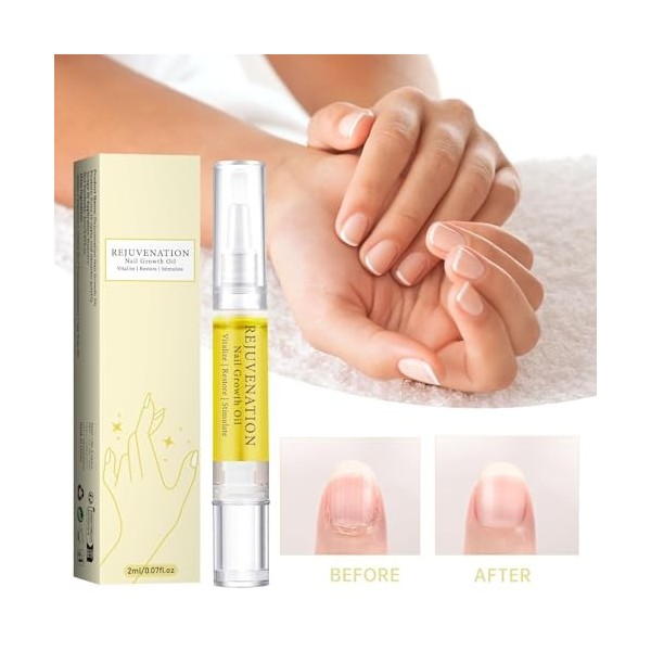 3 pièces dhuile pour les ongles Pen，avec de lhuile darbre à thé, de la vitamine E et de laloe vera. Favorise la croissanc