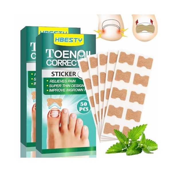 mercham Lot de 100 patchs de réparation des ongles, traitement fongique et ongles incarnés, autocollant de correction des ong