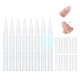YUXIANLB Lot de 8 stylos à huile vides pour cuticules - Rechargeables - 3 ml - Avec pinceau - Réutilisables - Pratiques - Ant