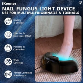 iKeener Dispositif de thérapie lumineuse de champignon de clou avec des séances réglables de 3,5,10 minutes, traiter les doig