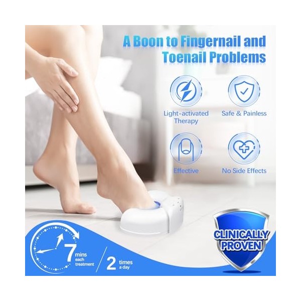 Dispositif Traitement Laser Mycose Ongles, Appareil Traitement Mycose Ongles des Pieds, Dissolvant Rechargeable Traitement Ch