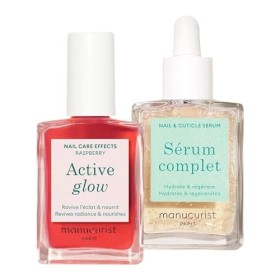Manucurist Healthy Glow Duo - Vernis à Ongles Soin Reparateur Active Glow Rose Raspberry & Serum Complet Ongles & Cuticule 