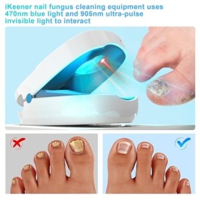 iKeener Dispositif de champignon des ongles,produits rechargeables de soins des ongles et des pieds, appareil de nettoyage de