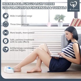 iKeener Dispositif de thérapie de lumière, traiter plus de doigts et dorteils confortables, dispositif pliable facile à util