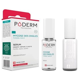 PODERM - LOT 2 PRODUITS | MYCOSE ONGLE TRAITEMENT | Soin professionnel pied/main | Facile & rapide | Swiss Made + Vernis Blan