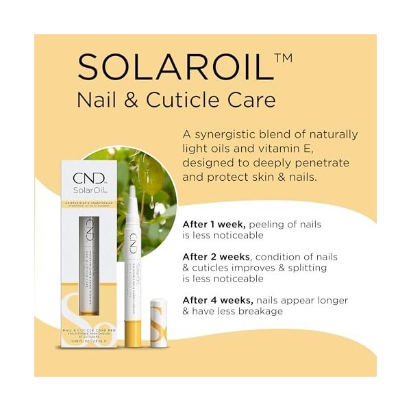 CND SolarOil Stylo de soin - Huile nourrissante pour ongles et cuticules en format crayon, 2.36ml
