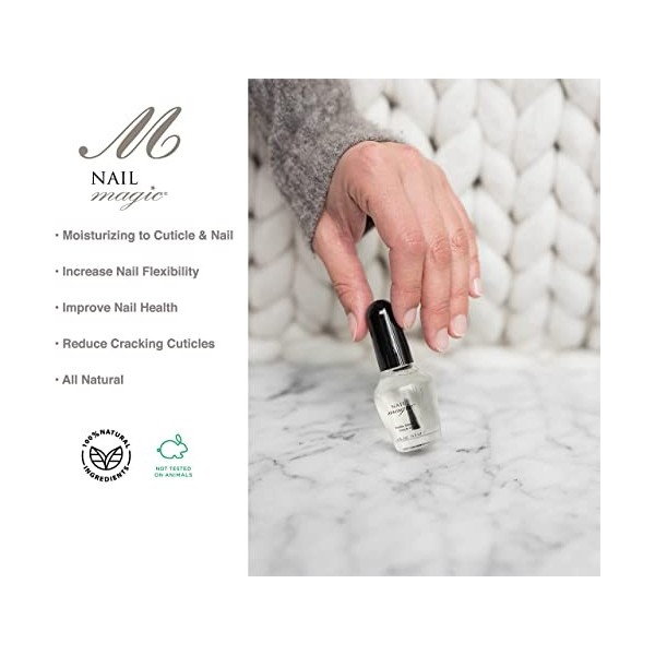 Nail Magic Huile à cuticules à la vanille, Amande à la vanille, Aide à peler les ongles des doigts, Réduit les fissures, 0,5 