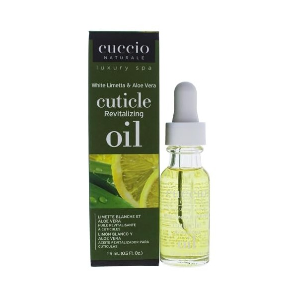 Cuccio Huile Revitalisante pour Cuticules Manucure à la Limette Blanche/Aloe Vera Unisexe 0,5 oz