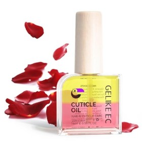 Huile à Cuticules pour Ongles - Gelike ec Huile Cuticule de Soin Rose avec Jojoba et Vitamine E, Hydrate et Nourrit les Ongle