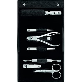 ZWILLING Kit de manucure et pédicure Classic INOX - Kit de voyage - 7 pièces - Noir & 97509-004-0 Classic Inox Étui en Cuir d