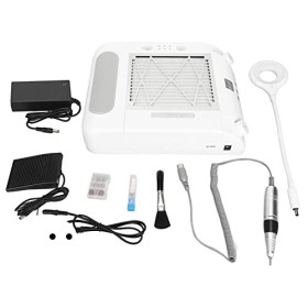 Machine à Ongles 48W 6 en 1, Machine à Polir avec Lampe à Ongles Aspirateur à Ongles Perceuse à Ongles 100‑240V