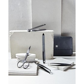 ZWILLING Manucure kit 5 pièces, set de voyage pour les poils du visage et de la barbe, avec coupe-ongles et ciseaux à barbe 