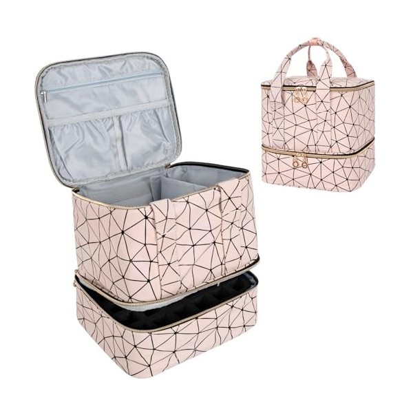 IBVIVIC Sac de rangement pour vernis à ongles - Organiseur pour 30 bouteilles jusquà 15 ml et une lampe à ongles - Sac de 