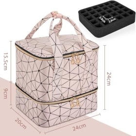 IBVIVIC Sac de rangement pour vernis à ongles - Organiseur pour 30 bouteilles jusquà 15 ml et une lampe à ongles - Sac de 
