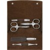 ZWILLING Twinox Kit de Manucure pour Homme/Femme en Cuir Véritable, Marron, 5 Pièces, 1 Unité