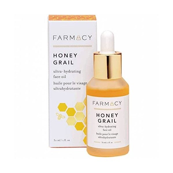 Farmacy Huile hydratante pour le visage Honey Grail pour peau sèche, ridules et rides à lhuile de rose musquée et dargousie