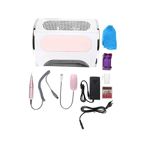 Machine Manucure Professionnel 3 en 1 Manucure Électrique Ponceuse pour Ongles Sèche-Ongles Aspirateur à Ongles et Fonctions 
