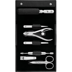 ZWILLING Manucure kit 7 pièces, Set de pédicure, Set de trousse de voyage, soin des ongles, cuir véritable , Acier inoxydabl