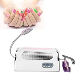 3 en 1 Aspirateur pour Ongles, Dispositif Durcissement Lampe à Ongles Pour Manucure Ventilateur Dextraction Poussière Concep