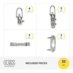 ook par Hillman 535672 59242 Zinc Bague assorties Cintre et cadre photo arrière kit, 32 pièces