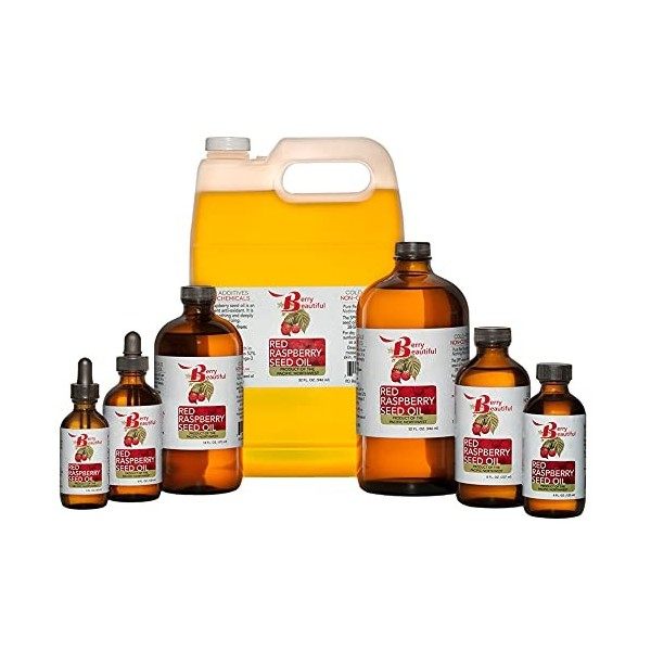 Red Raspberry Seed Oil - Cold Pressed by Berry Beautiful from locally grown Raspberries - 100% Pure & Unrefined 4 fl oz 