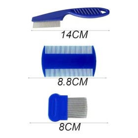 3 Pcs Peigne Anti Poux, Peigne à Dents en Acier Inoxydable, Fins et Double Face, Peignes Délimination des Poux