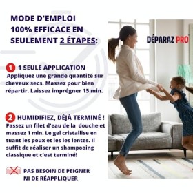 DÉPARAZ-PRO® Crystal Lotion Anti-Poux et Lentes - Nouvelle Génération - 100% Efficace - Sans Peignage - 100mL
