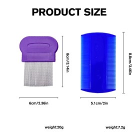 Lot de 6 Peignes Anti Poux Lentes et Puce - 1 Peignes à Poux en Acier Inoxydable - 5 Peignes Anti Poux Fins Double Face pour 