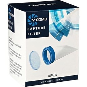 Licetec V-Comb 8 Filtres Jetables, blanc, bleu