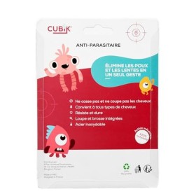 Peigne Anti-Poux et Lentes en Acier Inoxydable avec Loupe et Brosse - Kit Complet 3 en 1 - Élimination 100% Naturelle des Pou